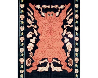 Tappeto tantrico cinese tibetano di lana annodato a mano dal design contemporaneo / Nuovi tappeti fatti a mano, tappeti da corridoio di grandi dimensioni