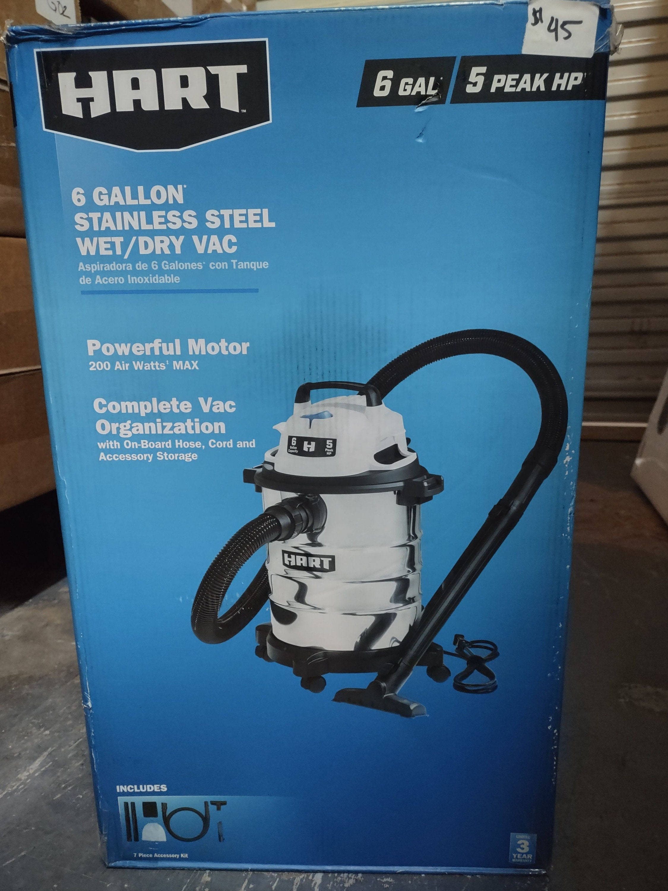 Hart Gallon Horse Stainless Steel Tank Wet Dry Vacuum, 60 OFF