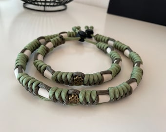 Collier de chien en céramique EM; protection naturelle contre les tiques - olive