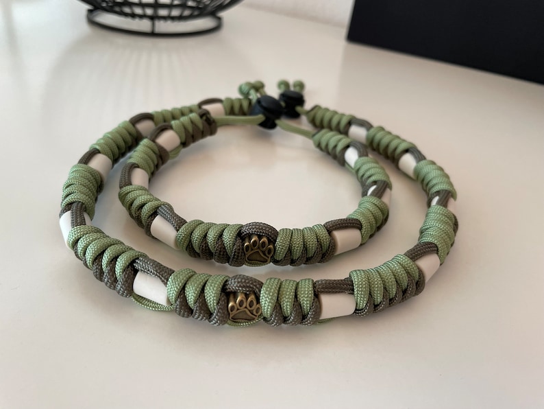 EM-Keramik Halsband Hundehalsband natürlicher Zeckenschutz olive Bild 1