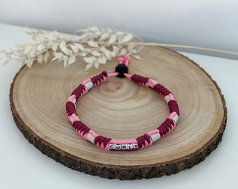 EM-Keramik Halsband Hundehalsband; natürlicher Zeckenschutz - weinrot/rosa