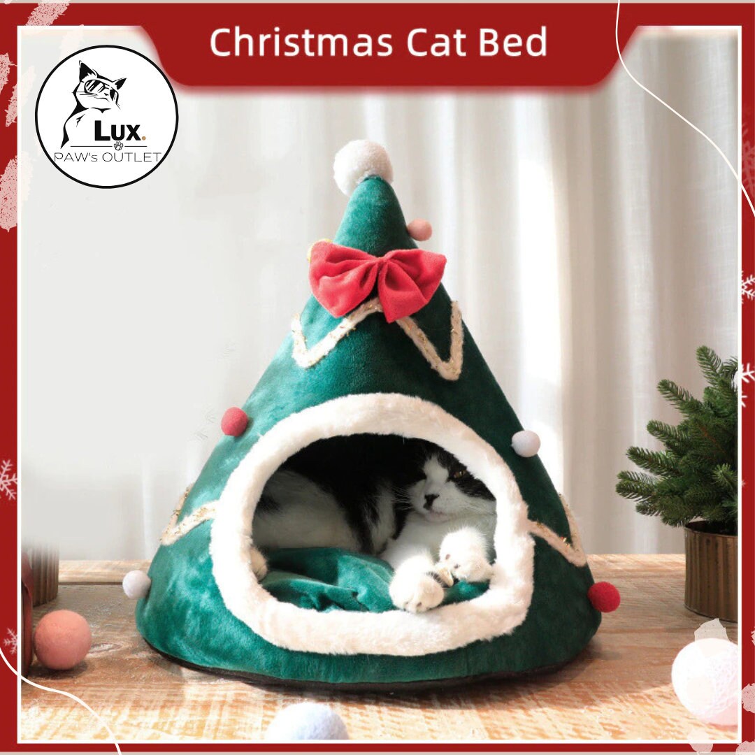 Cozy up Your Feline With a Christmas Cat Bed Perfect Winter Etsy