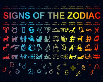 Signs Of The Zodiac - Vectors Circut Silhouette SVG ClipArt Cutting Files