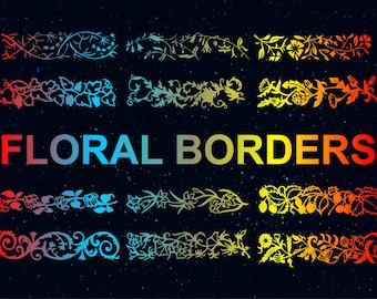 Floral Borders Vector Files | Flower borders Files | Floral Vector Files