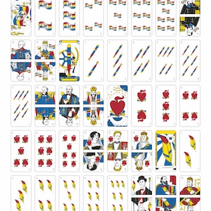 Gioco di carte italiano stampabile / Carte Briscola e Tressette / Download del mazzo digitale / Carte tradizionali italiane