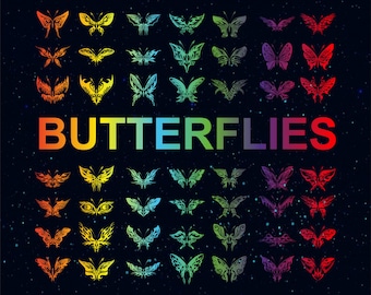Butterfly SVG Vector Files: Fairy Wings Clipart (Instant Download)