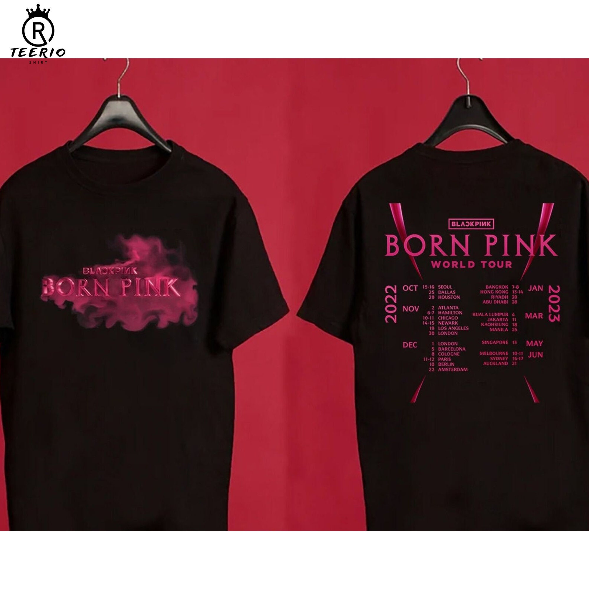 Discover Born Pink World Tour 2022-2023 Signatures BlackPink Double Sided Shirt