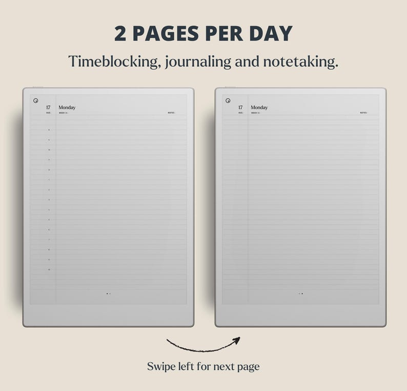 Daybook Pro 2026 Template Daily Planner Digital Journal for Remarkable ...