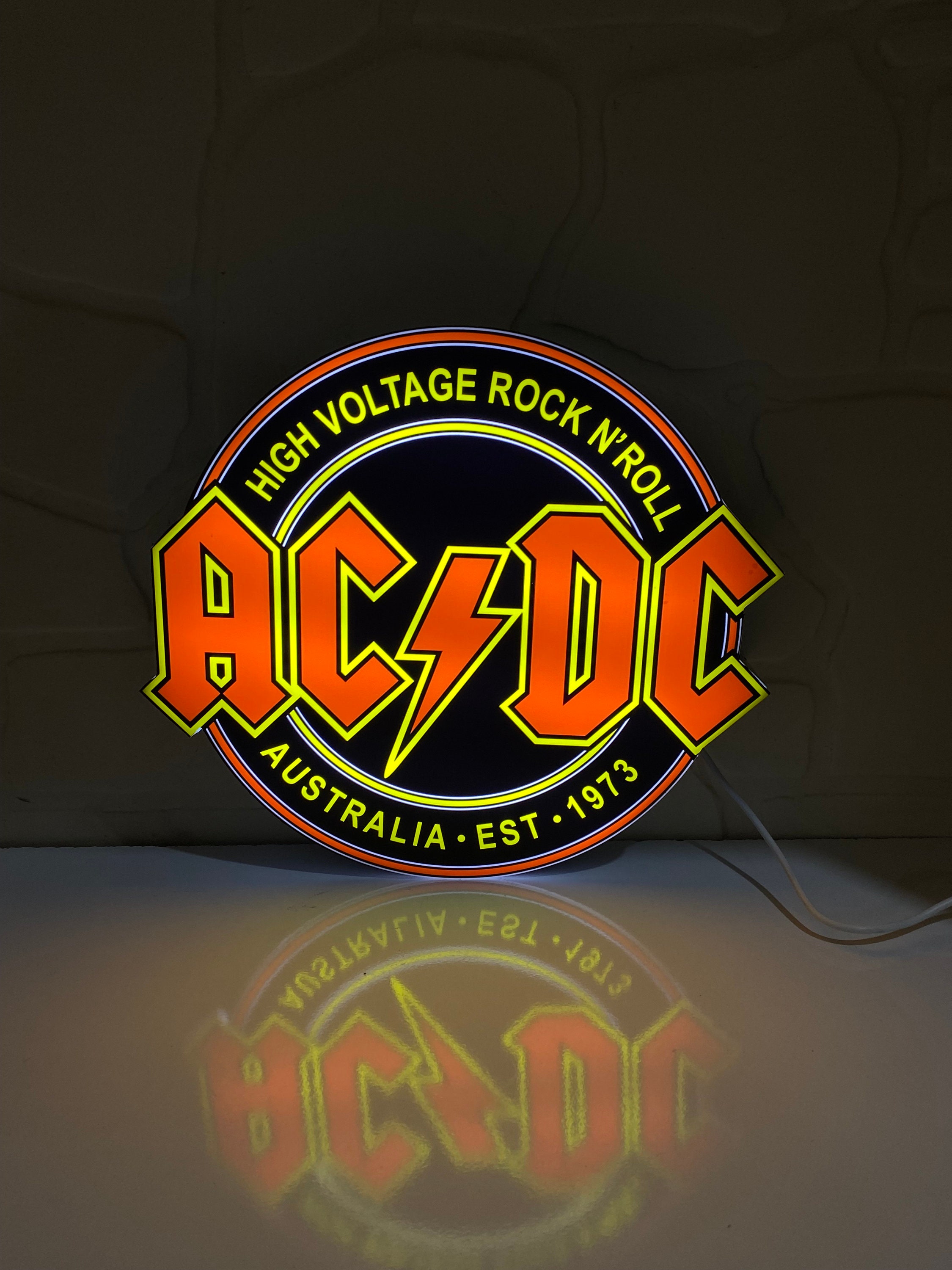 AC/DC 3D LED Lightbox: Illuminate the Rock n Roll Spirit Ac/dc Led Wall ...