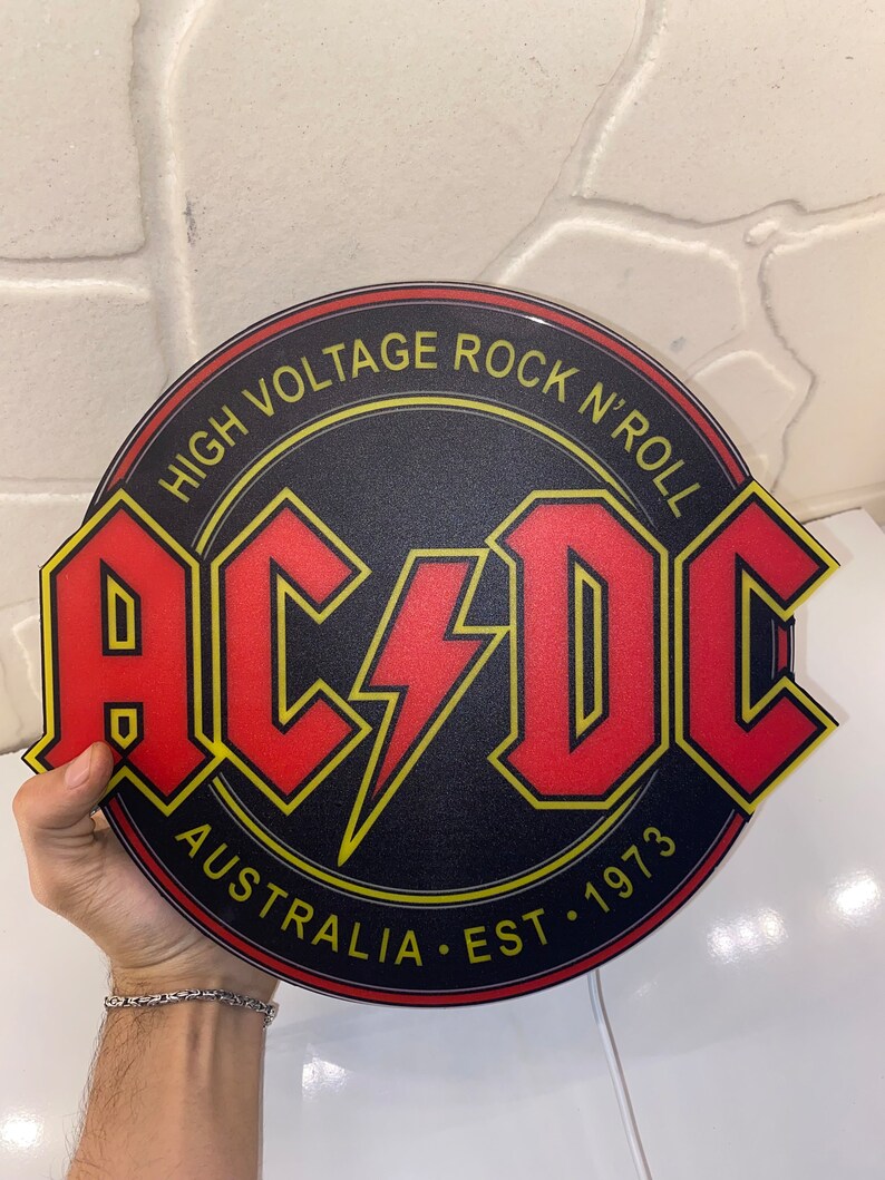 AC/DC 3D LED Lightbox: Illuminate the Rock n Roll Spirit - Etsy Canada