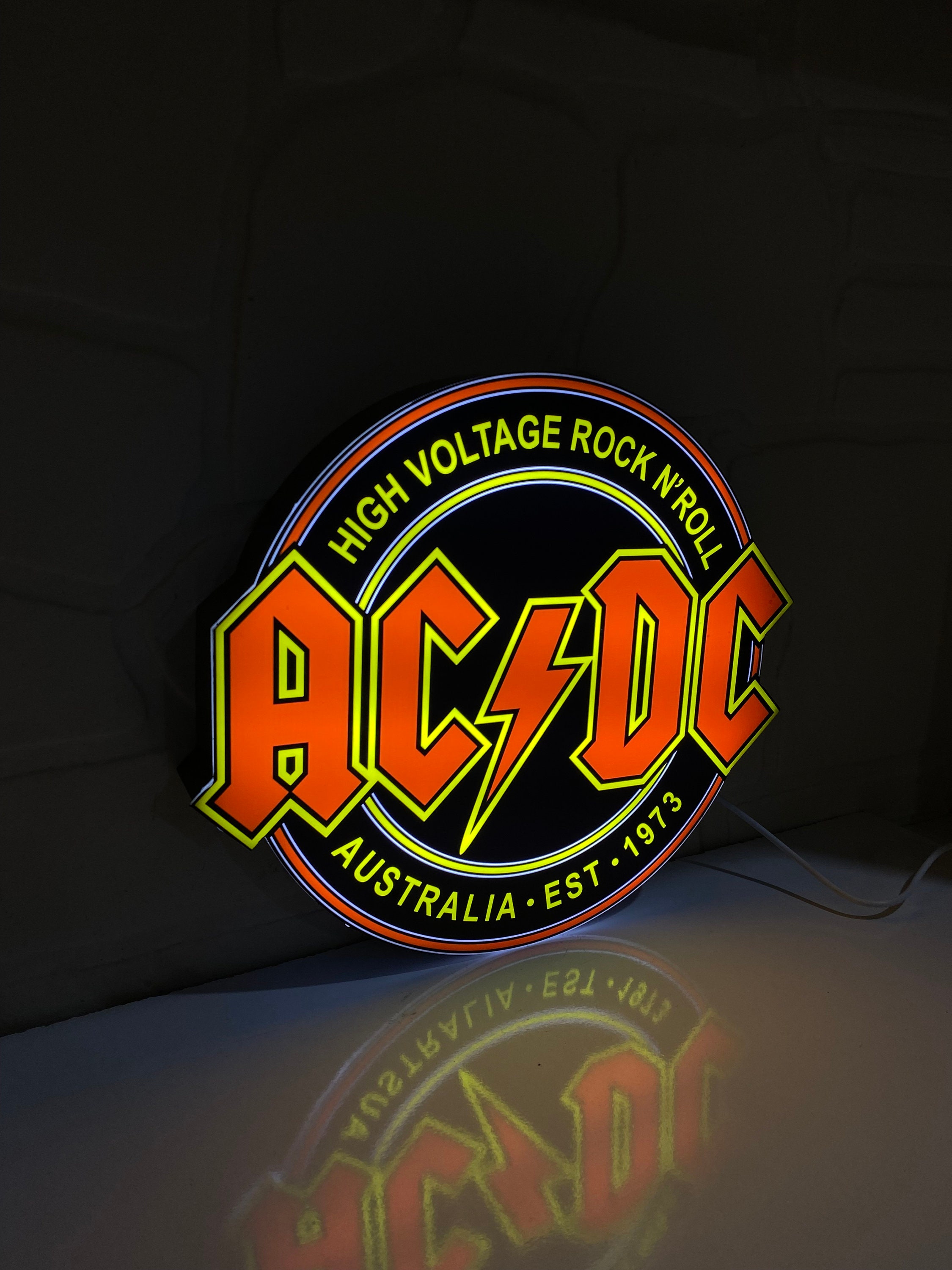 AC/DC 3D LED Lightbox: Illuminate the Rock n Roll Spirit Ac/dc Led Wall ...