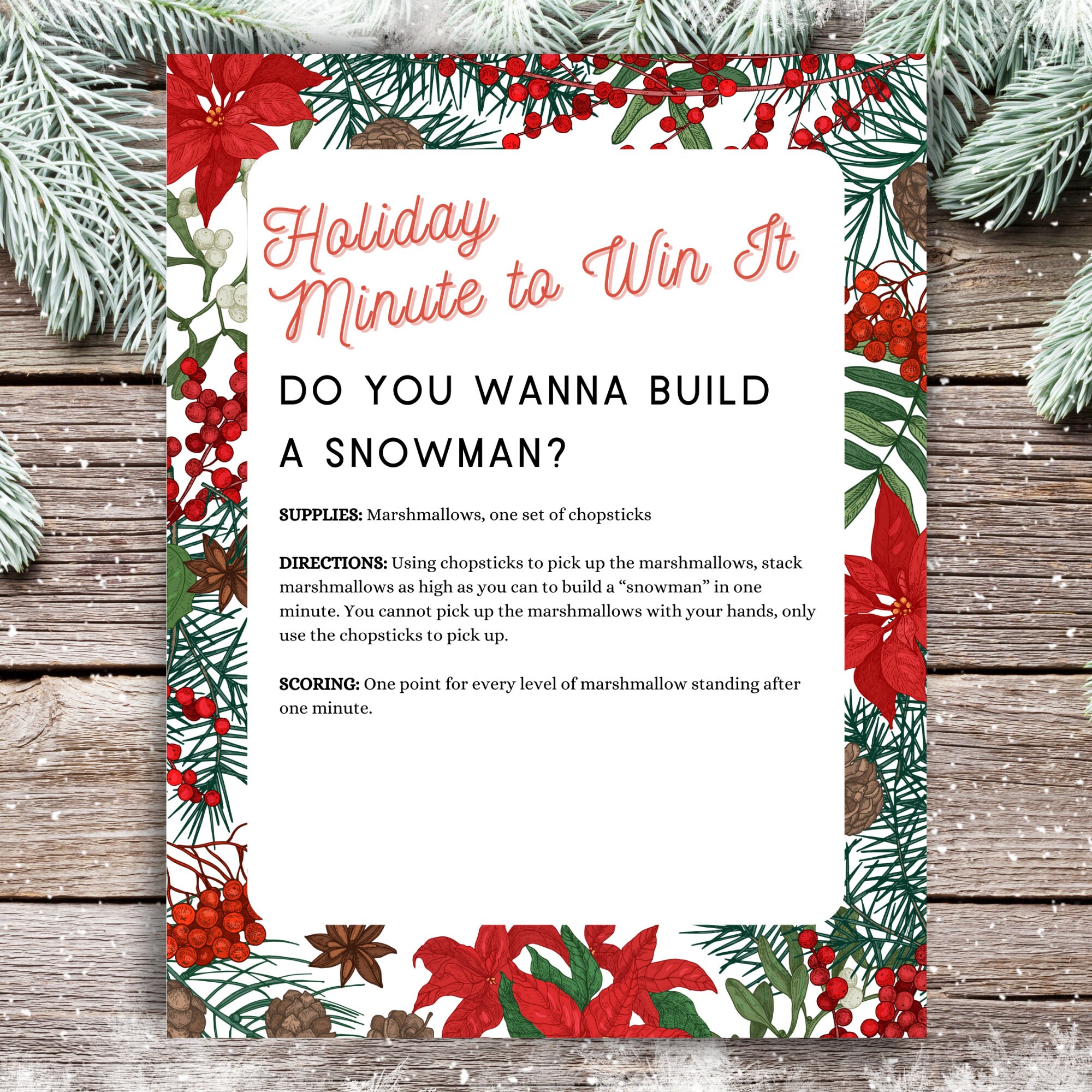Christmas 5-game Bundle | Printable Holiday Minute to Win It Games ...