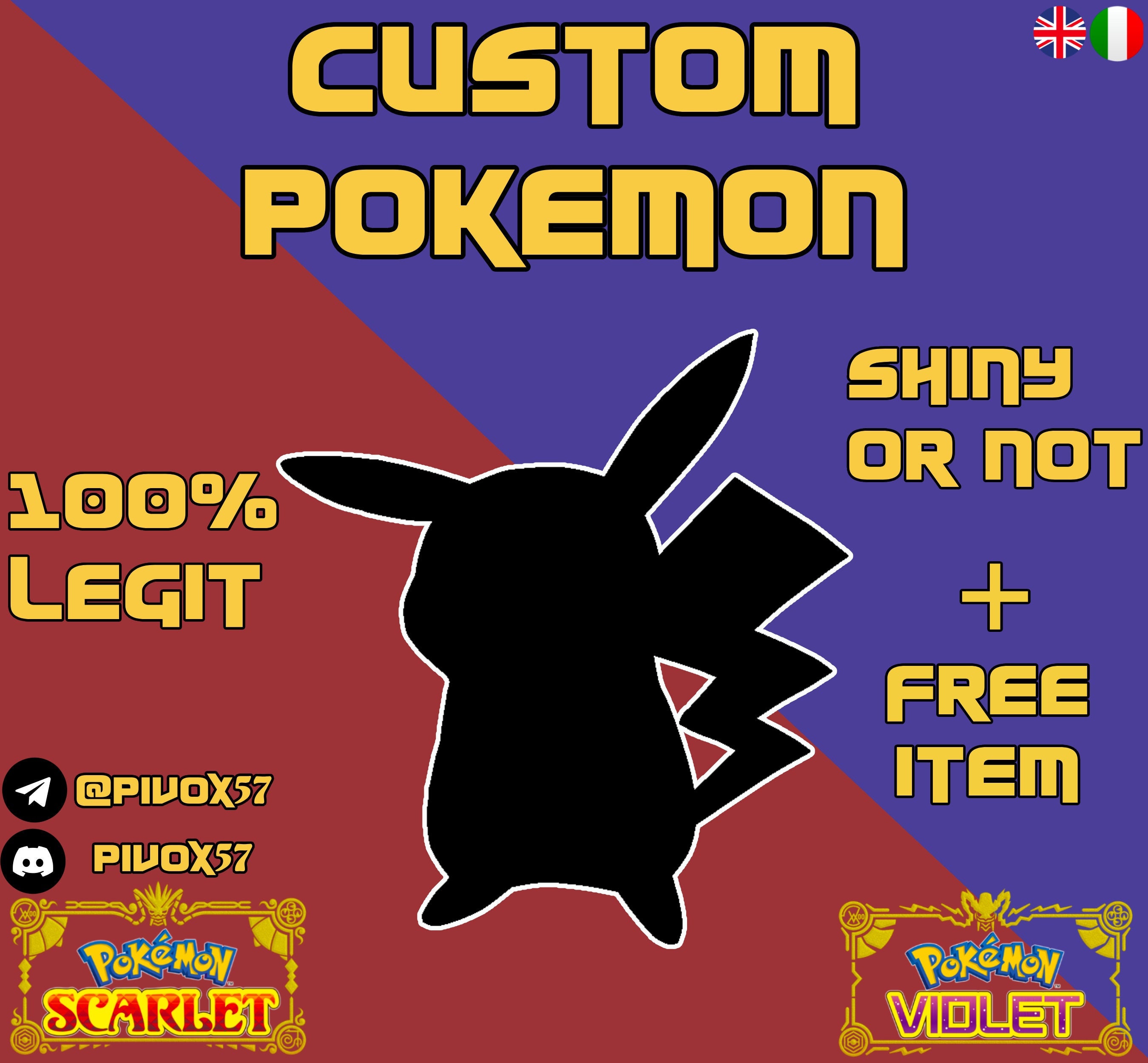 ✨Shiny 6IV Custom Pokemon✨ Scarlet & Violet / Choose Pokemon, EVs, Nature,  +More