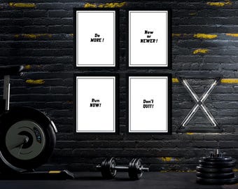 Home and Gym Motivational Poster Set: Fitness Wall Art (Digital Download)