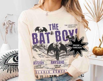 Lizenzierte Fledermaus Jungen ACOTAR Langarm Rhysand Cassian Azriel ACOTAR Merch Sarah J Maas SJM Geschenke Bookstagram Booktok Merch Velaris Shirt