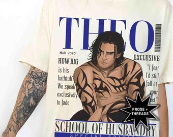 Licensed Clecanian Series Theo Shirt Romantasy For Book Lovers Alien Romance Booktok Merch Bookstagram Shirt Booktok Shirt Bookish Tee