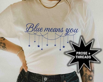 Mercancía de la Academia del Zodíaco con licencia "Blue Means You", Darcy Vega, Lance Orion, Mercancía de Booktok, Bookstagram, Regalos románticos, Camiseta de Darius Acrux Bookish