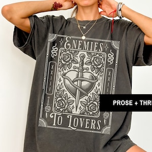 Vijanden van geliefden Trope Tarot Card Shirt Literaire Shirt Lichte Academia Shirt Romantasy Bookstagram Merch Tarot Shirt Booktok Merch Bookish