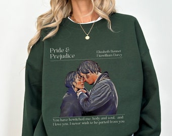 Sudadera Orgullo y prejuicio Camiseta Orgullo y prejuicio Camiseta Jane Austen Sudadera ratón de biblioteca Sudadera lectura Sudadera leer