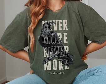 Edgar Allan Poe Raven Shirt Dark Academia Shirt Poe T Shirt Comfort Colors Poet Shirt Literature Shirt Bookish Things Edgar Allan Poe Gift