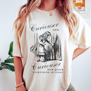 Alice In Wonderland Shirt Alice In Wonderland Tshirt Light Academia Shirt Library Shirt Bookish Shirt We&#39;re All Mad Here Mad Hatter Shirt