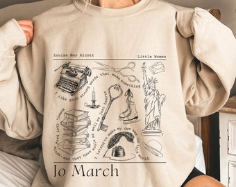 Jo March Sweatshirt Little Women Sweatshirt Light Academia Shirt Little Women Sweater Louisa May Alcott Läs- och läströja Bokinspirerad rund halsringning