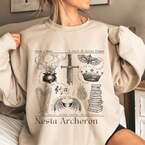 Felpa ACOTAR Nesta Sarah J Maas Acotar Merch Rhysand Velaris Camicia Cassian SJM merch Booktok Merch Sarah J Maas Merch Lady Death ACOSF
