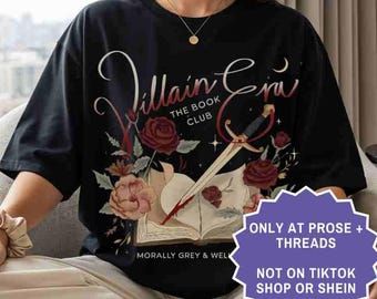 Club de lectura de la era de los villanos Camiseta moralmente ambigua Merchandising de Booktok Camiseta de Bookstagram Merchandising de Romantasy Camiseta de romance oscuro Regalos para amantes de los libros