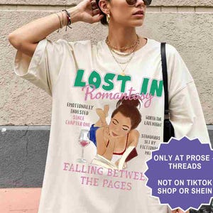 Lost In Romantasy Merch Booktok Merch Bookstagram Shirt Enemies To Lovers Book Boyfriend Gift For Book Lovers Bookish Merch Ivory