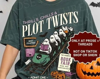 Plot Twist Shirt Halloween Reading Shirt Book Fair Shirt Book Lover Shirt Ghost Reading A Book