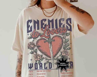 Enemies To Lovers Trope Shirt For Book Lovers Literary Shirt Light Academia  Romantasy Bookstagram Shirt Booktok Merch Bookish Dark Romance