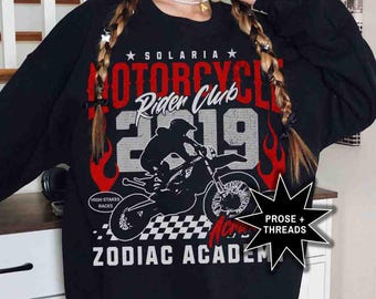 Camiseta del club de motociclistas Darius Acrux de la Academia Zodiac con licencia, artículos de Booktok, camiseta de Bookstagram, regalos románticos para amantes de los libros.