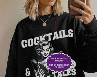 Smutskjorta Martini-tröja STFUATTDLAGG Cocktailskjorta Dark Romance Retro Housewife Booktok Merch Bookstagram Romantasy Merch Book Club
