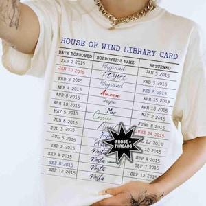 House of Wind bibliotheekkaart shirt ACOTAR Merch Sarah J Maas cadeau SJM Merch Booktok Merch Bookstagram shirt Nesta Cassian Rhysand Feyre