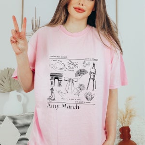 Amy March-tröja Little Women-tröja Comfort Colors Light Academia Little Women-tröja Louisa May Alcott bibliotekströja Bokliknande merchandise Bokliknande bild 4