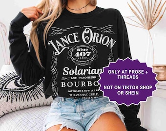 Lance Orion Bourbon-skjorta Zodiac Academy Booktok Merch Bookstagram-skjorta Romantisk gåva för bokälskare Professor Orion Darius Acrux
