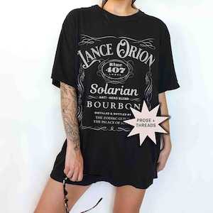 Lance Orion Bourbon Shirt Zodiac Academy Booktok Merch Bookstagram Shirt Romantasy Gift For Book Lovers Professor Orion Darius Acrux Black