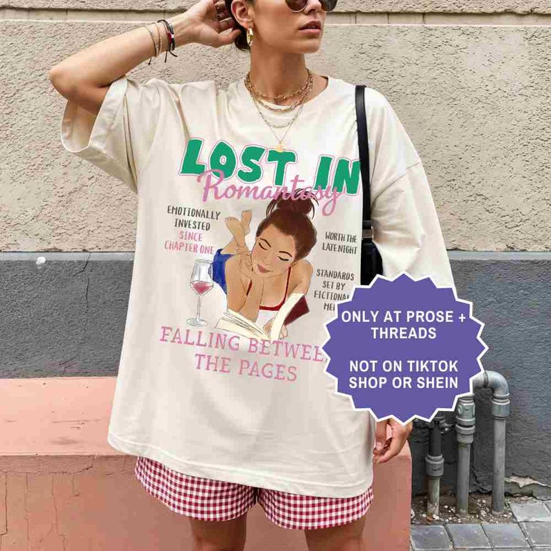 Lost In Romantasy Merch Booktok Merch Bookstagram Shirt Enemies To Lovers Book Boyfriend Gift For Book Lovers Bookish Merch Ivory