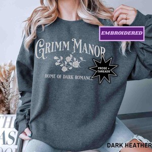 Licensed Phantasma Embroidered Sweatshirt Dark Romance Merch Grimm Manor Ophelia Grimm Good Girl Shirt image 4