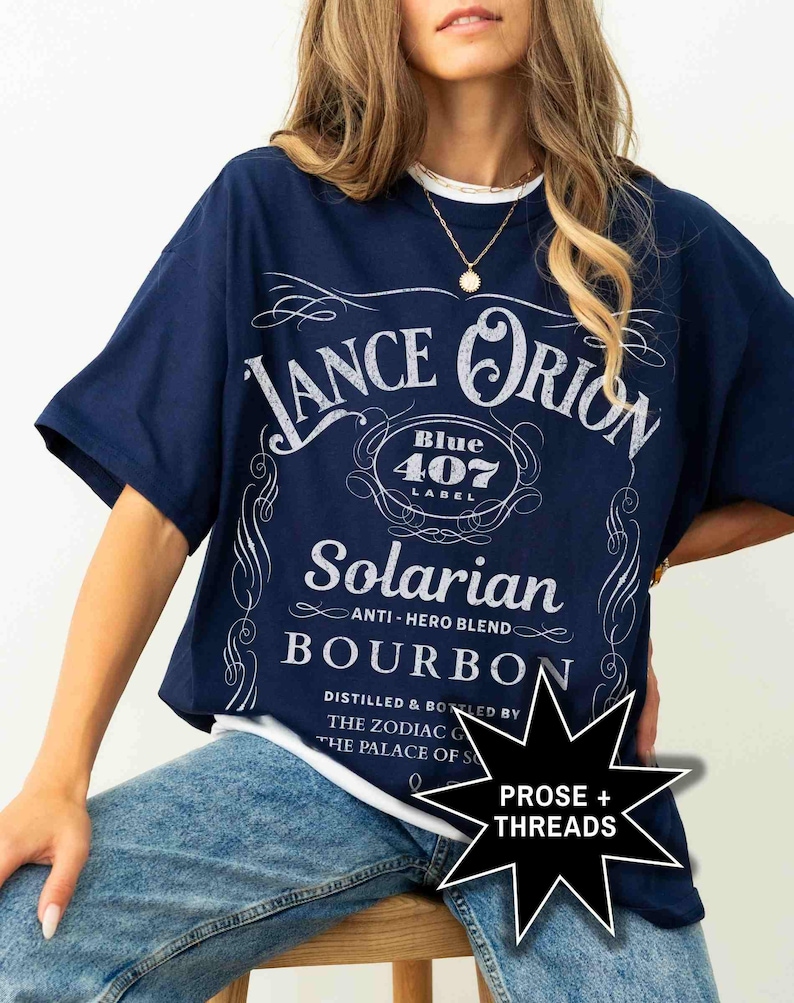 Lance Orion Bourbon Shirt Zodiac Academy Booktok Merch Bookstagram Shirt Romantasy Gift For Book Lovers Professor Orion Darius Acrux True Navy