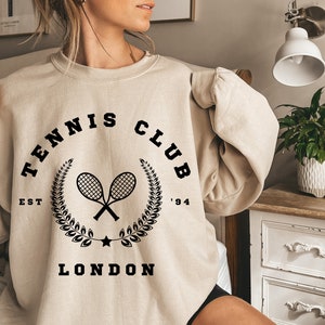 Tennis Sweatshirt Tennis Sweater Sport Sweatshirt Tennis Club Crewneck Vintage Style Tennis Sweatshirt Game Day Sweater Gameday Sweater image 2