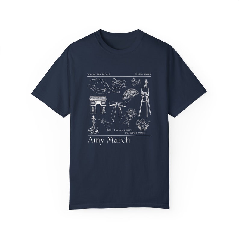 Amy March-tröja Little Women-tröja Comfort Colors Light Academia Little Women-tröja Louisa May Alcott bibliotekströja Bokliknande merchandise Bokliknande bild 6