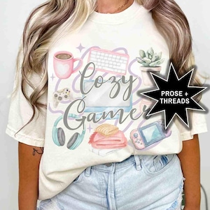 Cozy Gamer Shirt Cozy Hobbies Kawaii sweater Cottagecore Tshirt Gaming Gifts Cozy Games Gamer Girl Gift For Girl Gamers