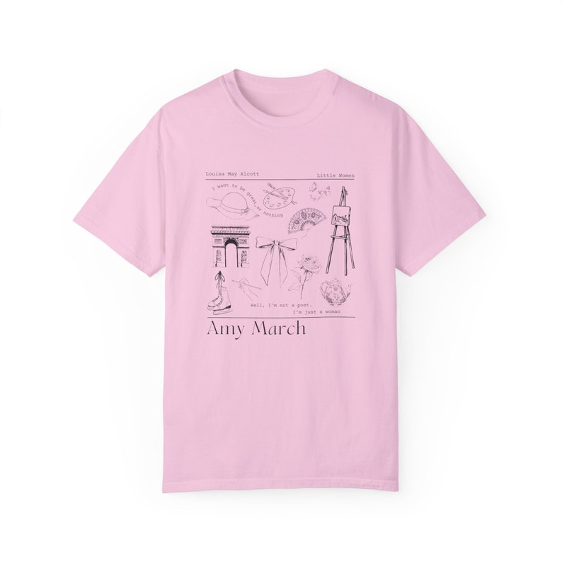 Amy March-tröja Little Women-tröja Comfort Colors Light Academia Little Women-tröja Louisa May Alcott bibliotekströja Bokliknande merchandise Bokliknande bild 8