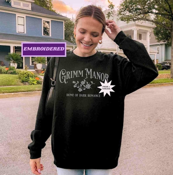 Licensed Phantasma Embroidered Sweatshirt Dark Romance Merch Grimm Manor Ophelia Grimm Good Girl Shirt