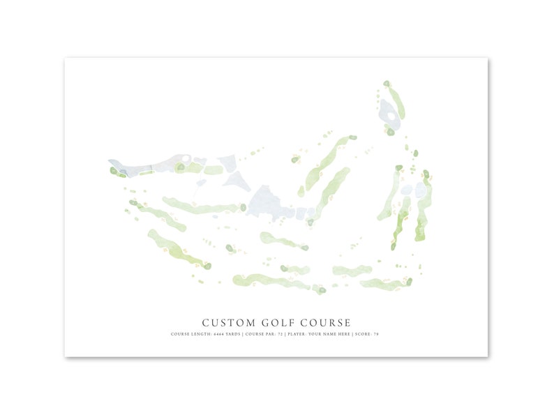 Custom Golf Course Map Digital Download Etsy Custom Golf Course Map Digital Download Etsy