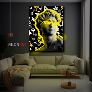 Neon David Kunstdruck: Moderne Pop Art auf Acrylglas