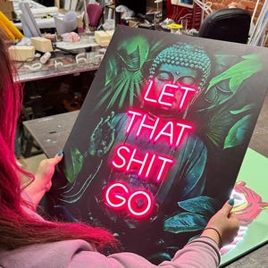 Buddha Neon Sign: Funny Bathroom LED Wall Art