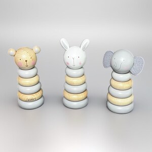 Personalised Wooden Stacking Rings - Etsy