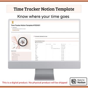 Modello di nozione di monitoraggio del tempo, gestione dei progetti, monitoraggio delle attività, produttività, note organizzate, pulsante di avvio/pausa,